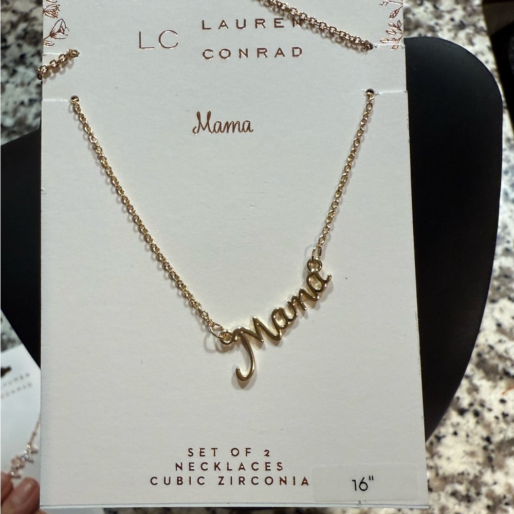 LC Lauren Conrad Gold 'Mama' Necklace Set